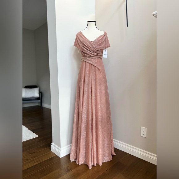 TALBOT RUNHOF Tolinda Off the shoulder Gown In Pink Size Medium - Picture 1 of 13